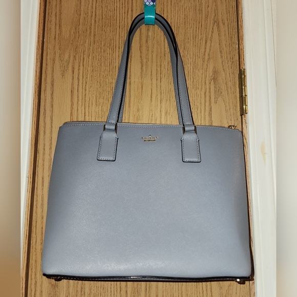kate spade Handbags - Kate spade saffiano leather grey zip top tote nwot see pics